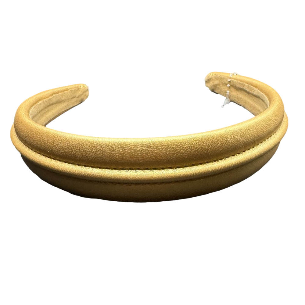 Fall Stitched Western Faux Leather Headband - Tannish-Gold - Picture 5 of 5